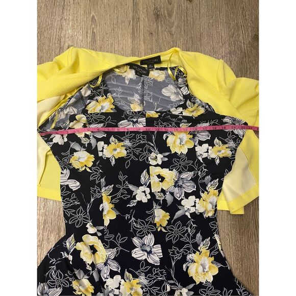 Perceptions Dress and Jacket Yellow and Black Floral XL New - Picture 5 of 5